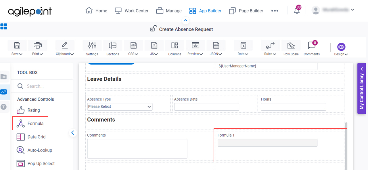 Drag Formula Control