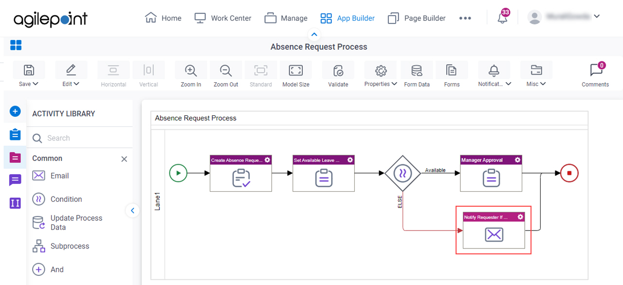 Notify Requester Email Activity