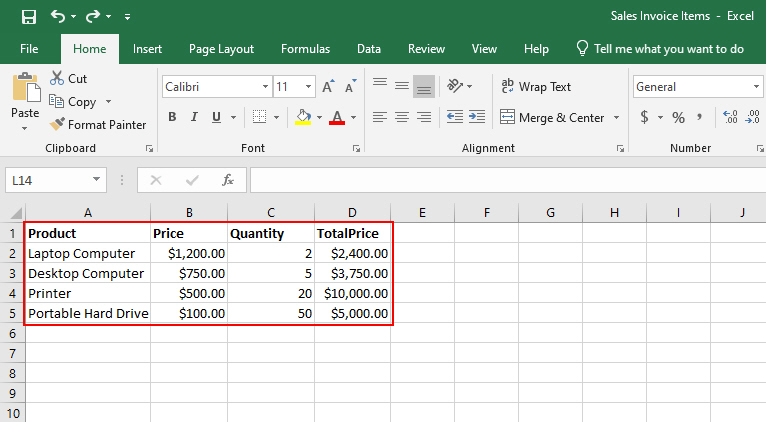 Enter Column Values