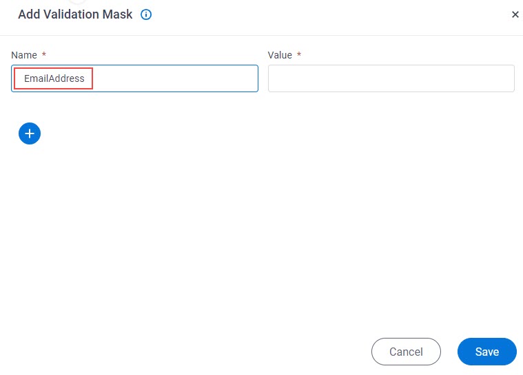Create Validation Mask Enter Name