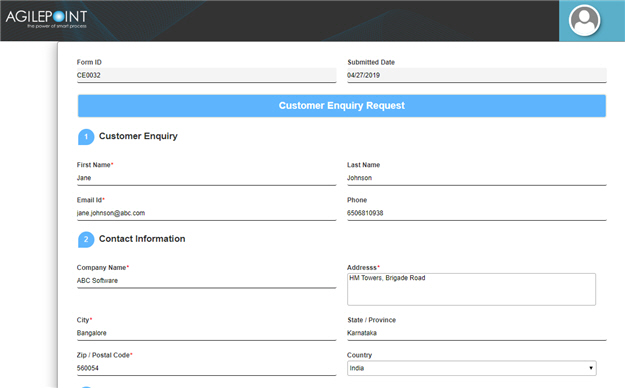 Eform screen