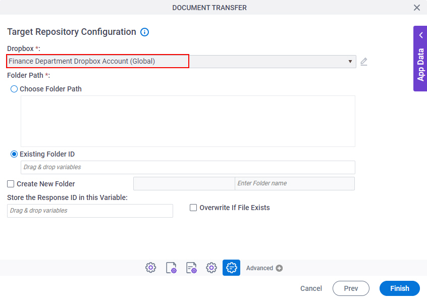 Finance Department Dropbox Account Global