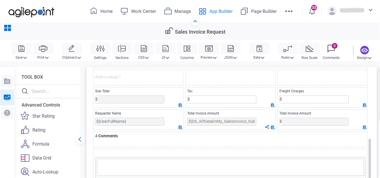 Sales Invoice Request form