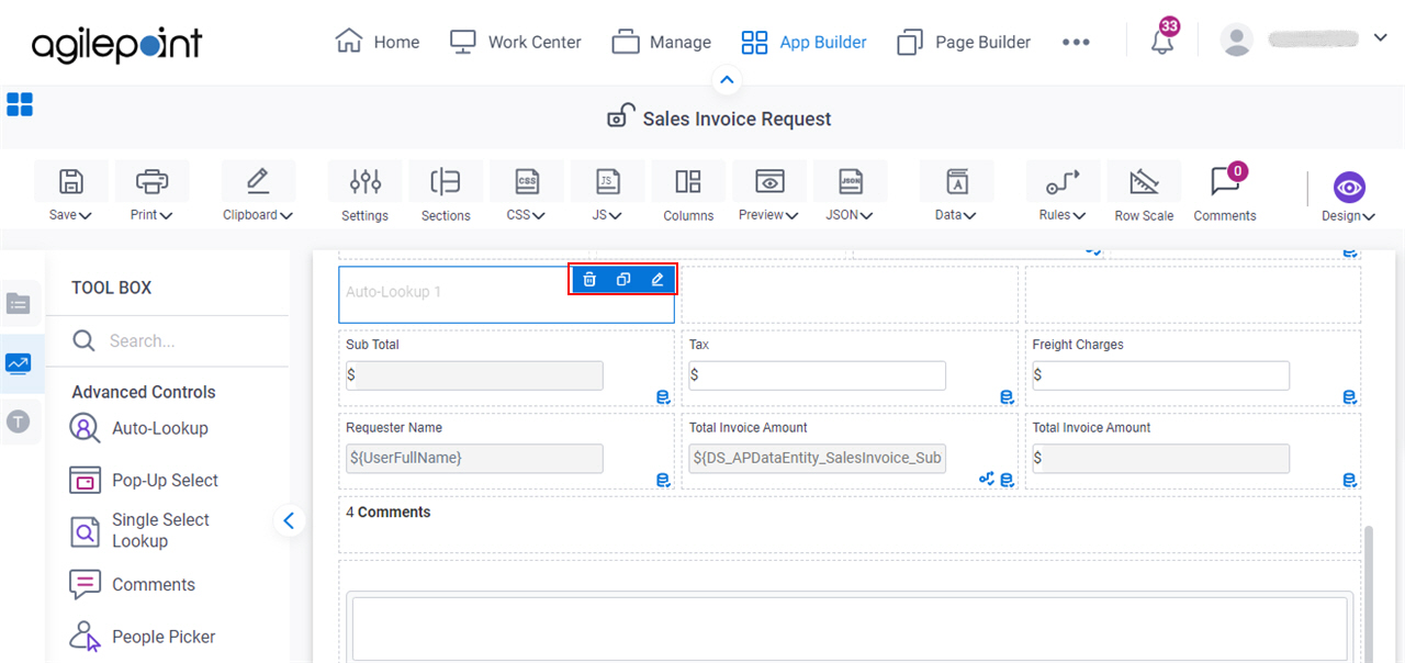 Data Grid Form Control Toolbar