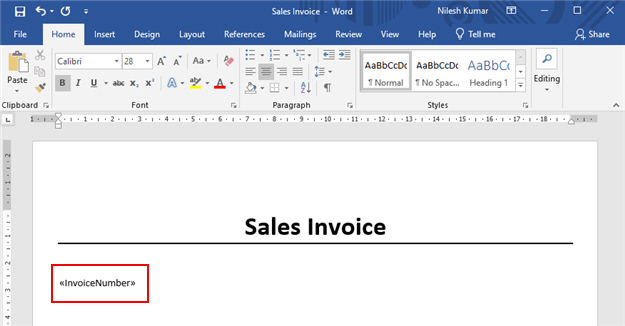 Sales Invoice Word Template