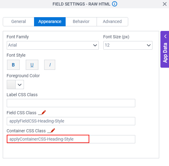 Select Container CSS Class