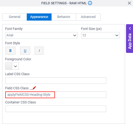 Select Field CSS Class