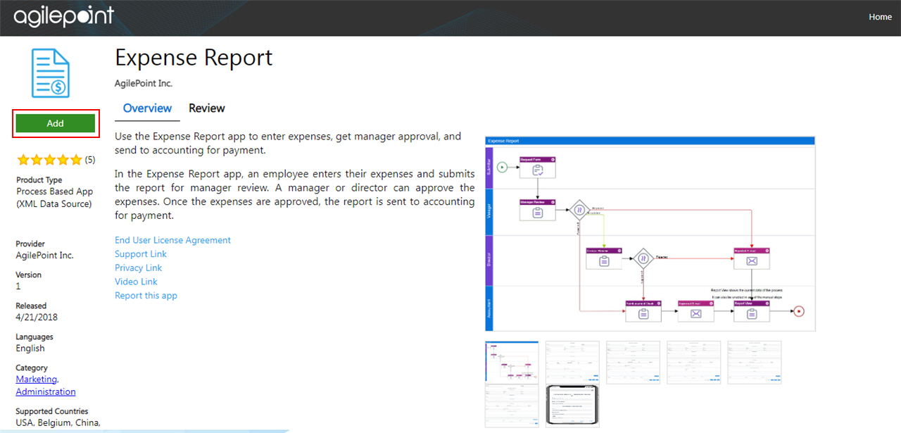 Add Expense Report App