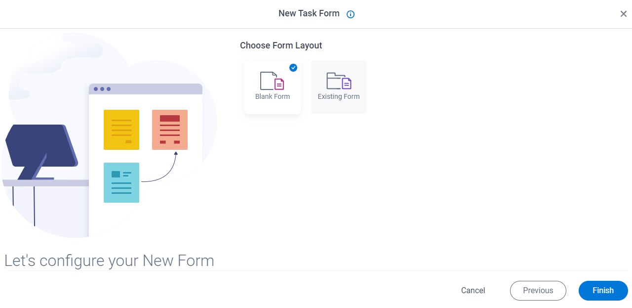 Choose Form Layout screen