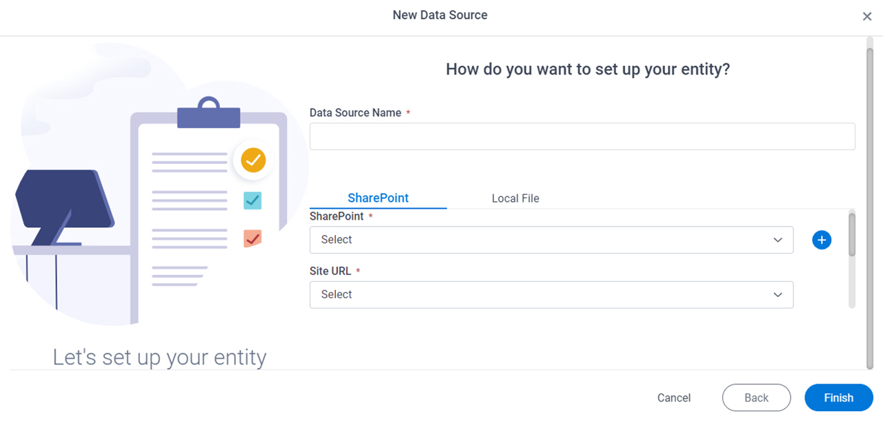 How do you want to set up your entity? screen