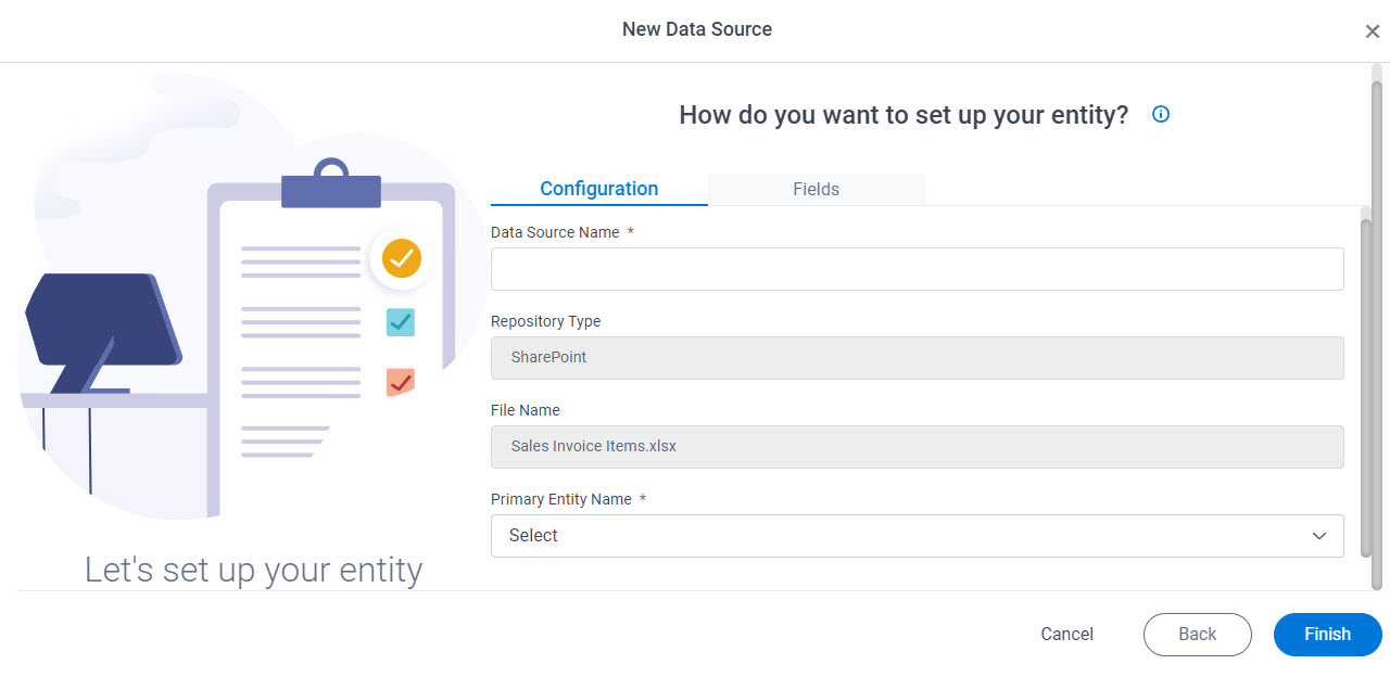 How do you want to set up your entity? screen