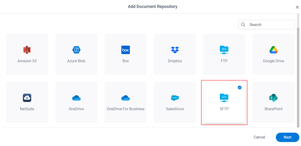 Select SFTP