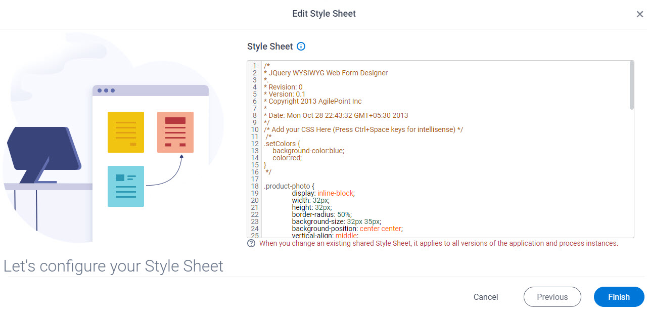 Edit Style Sheet screen