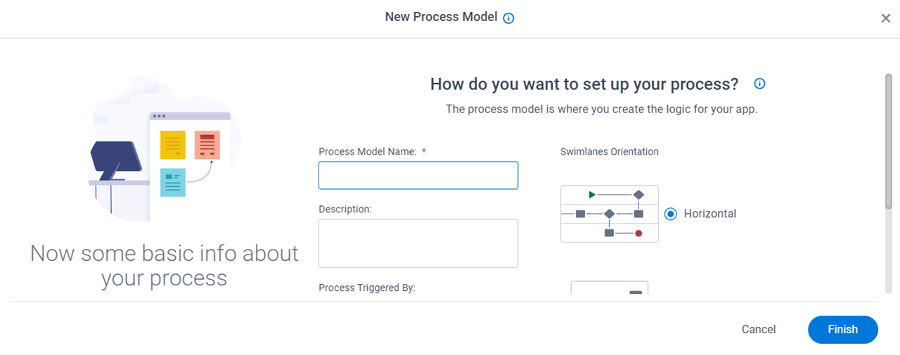 New Process Model screen