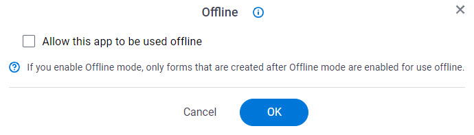 Offline screen