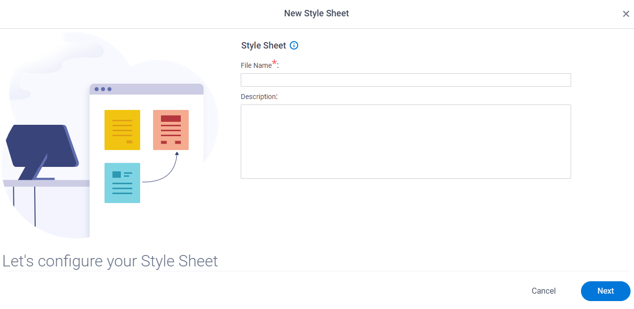 Style Sheet screen