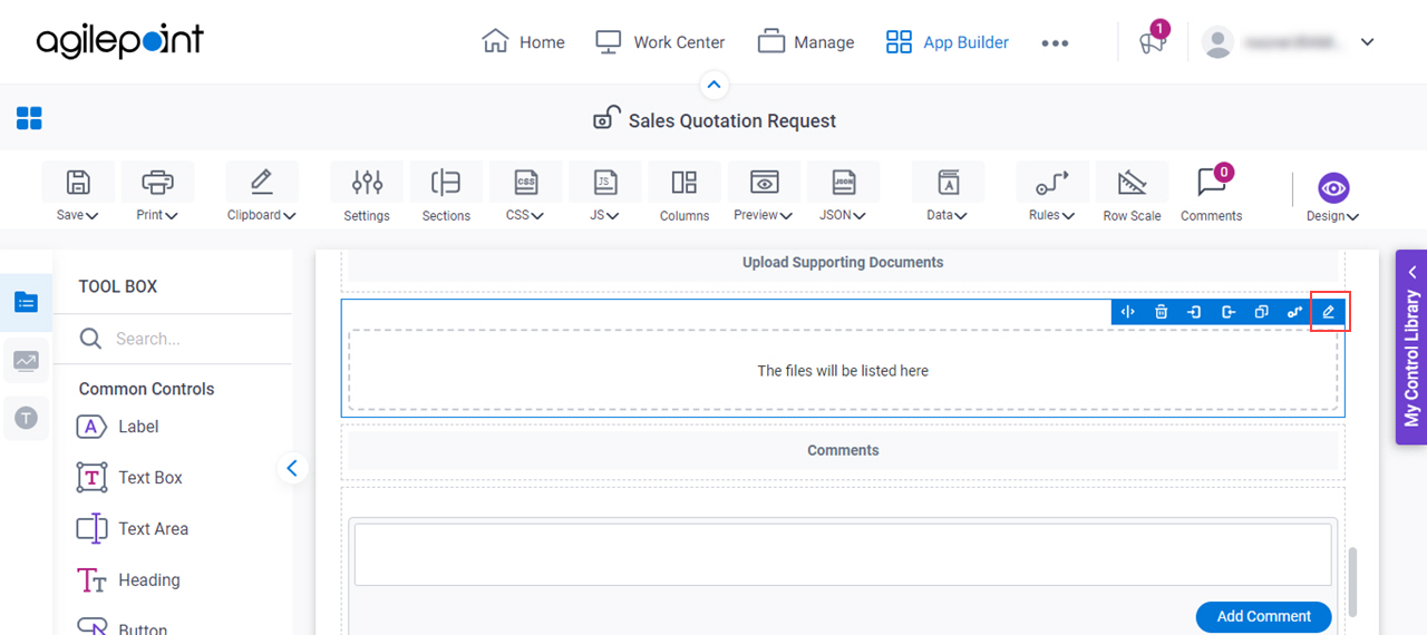 Edit File Upload form control