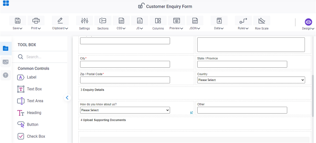 Customer Enquiry Form