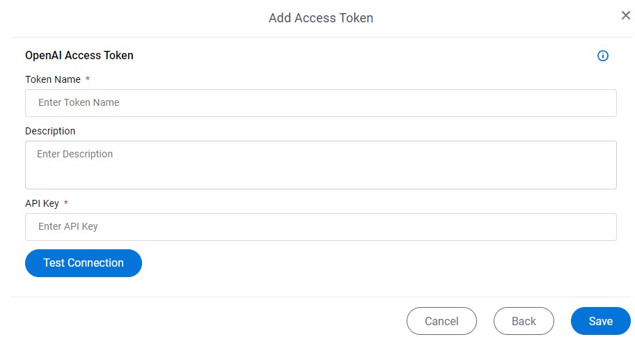 OpenAI Access Token Configuration screen