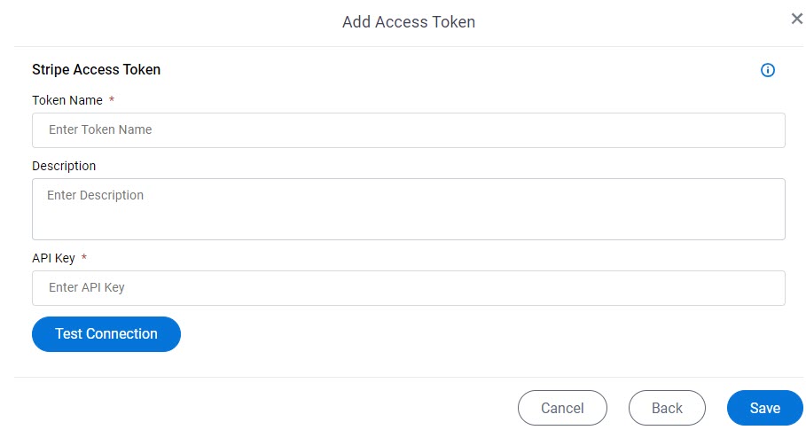 Stripe Access Token Configuration screen