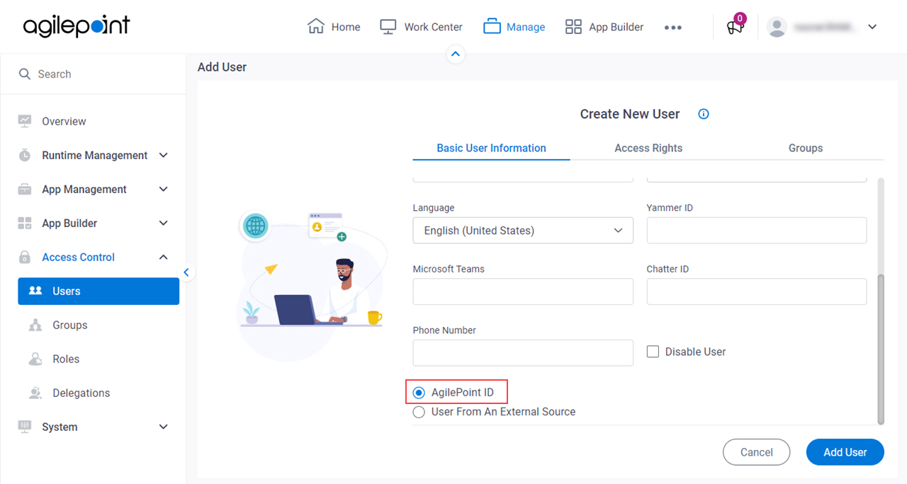 Select User Authentication Type