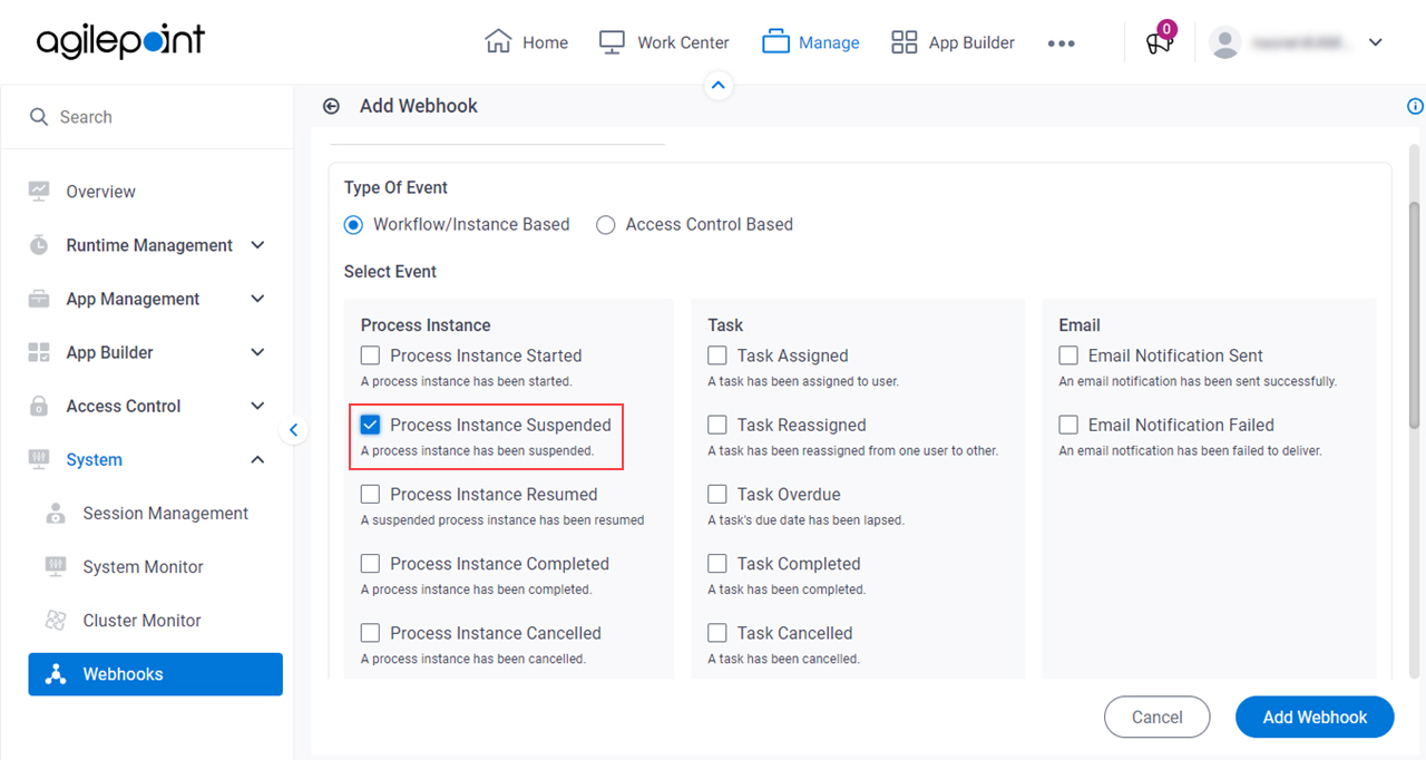 Process Instance Suspended