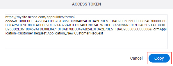 Access Token Screen