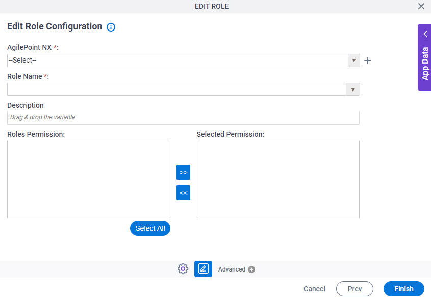 Edit Role Configuration screen