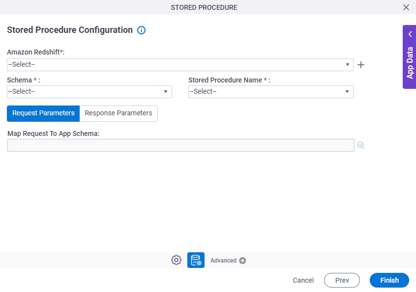 Stored Procedure Configuration Request Parameters tab