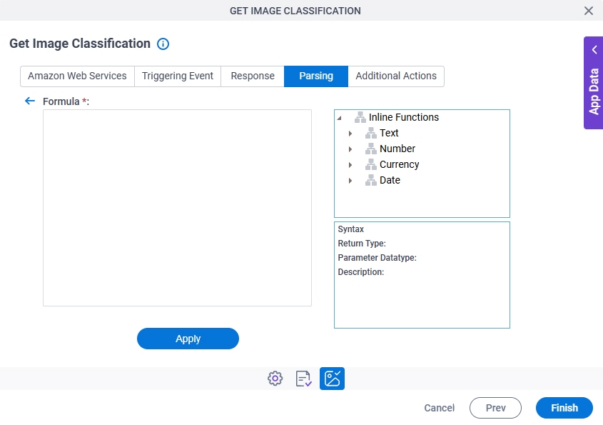 Get Image Classification Parsing Inline Functions screen