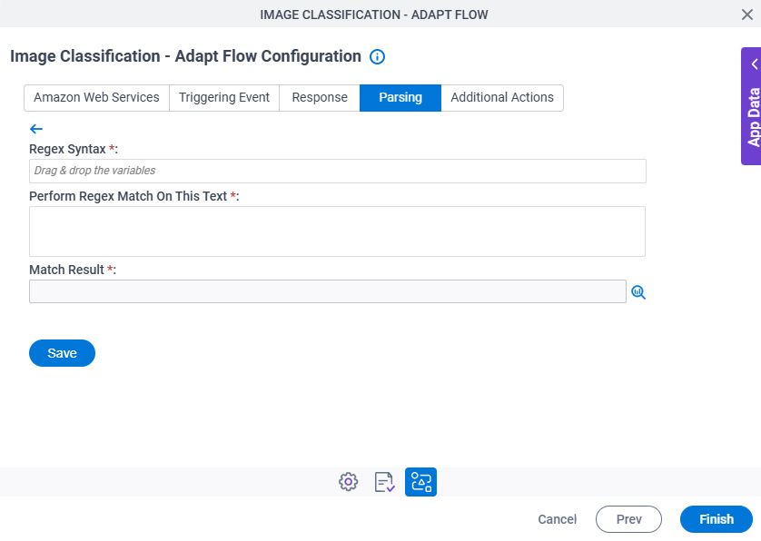 Image Classification Adapt Flow Configuration Parsing Regular Expression screen