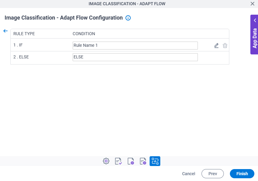 Image Classification Adapt Flow Configuration Triggering Event tab Set Trigger Condition screen