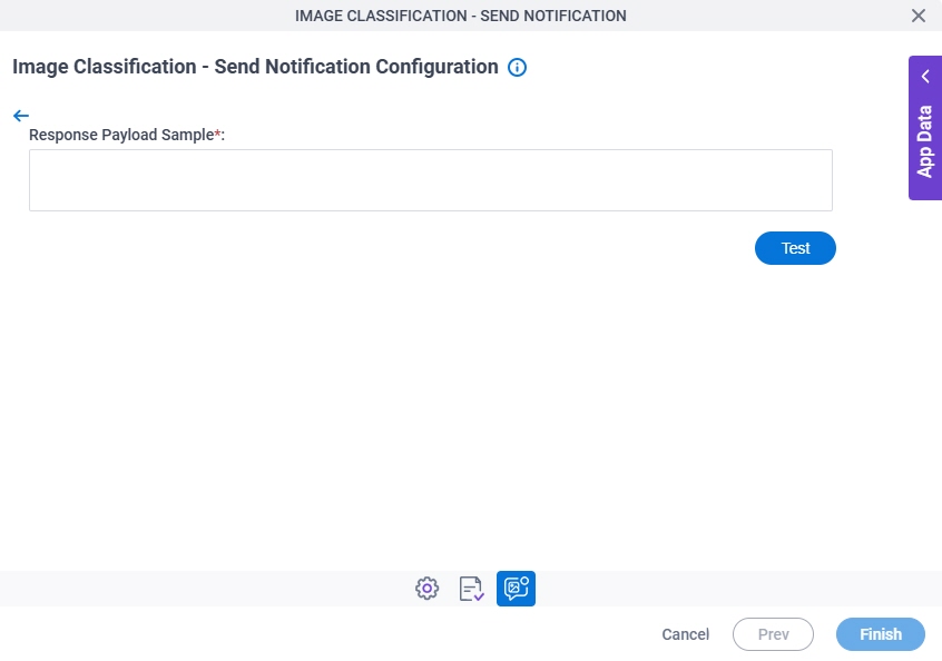 Image Classification Send Notification Configuration Parsing Validate screen