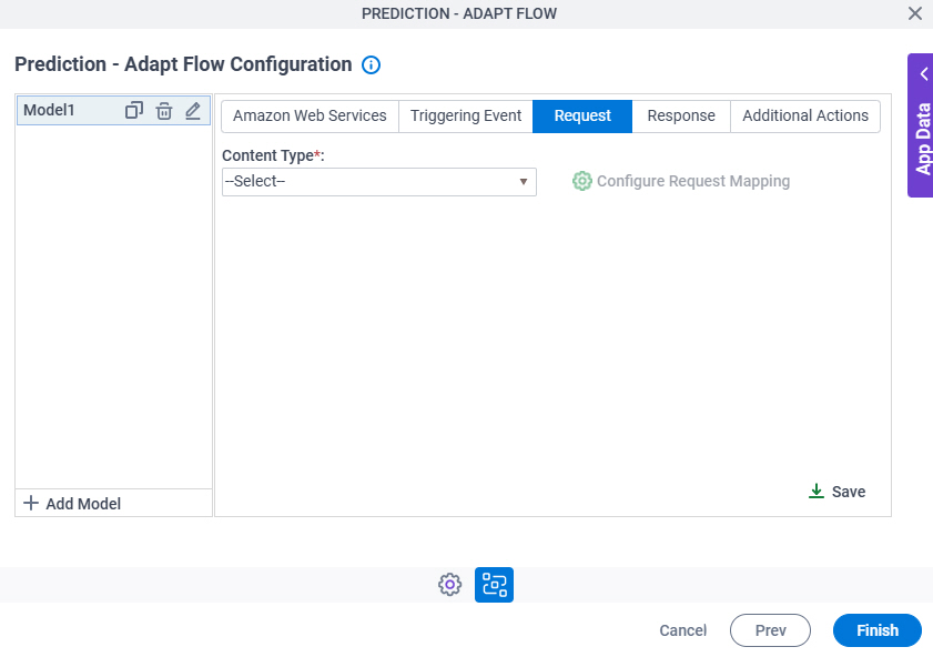 Prediction Adapt Flow Configuration Request tab