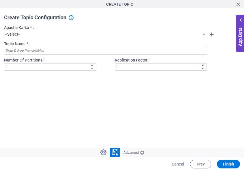 Create Topic Configuration screen