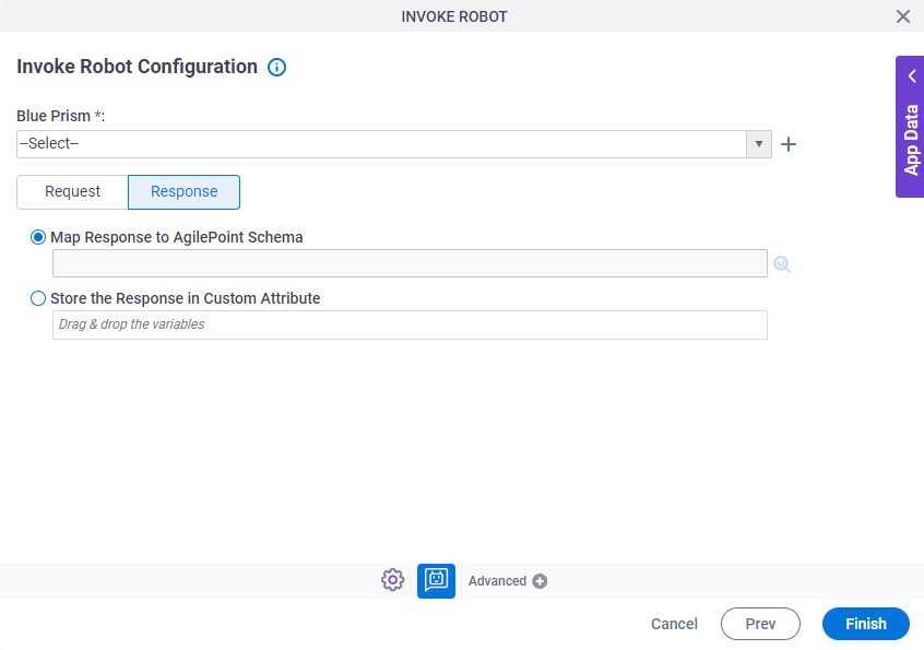 Invoke Robot Configuration Response tab