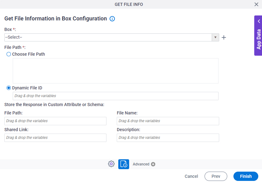 Get File Information in Box Configuration screen