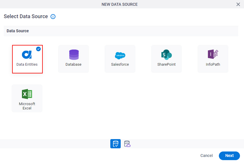 Select Data Entities