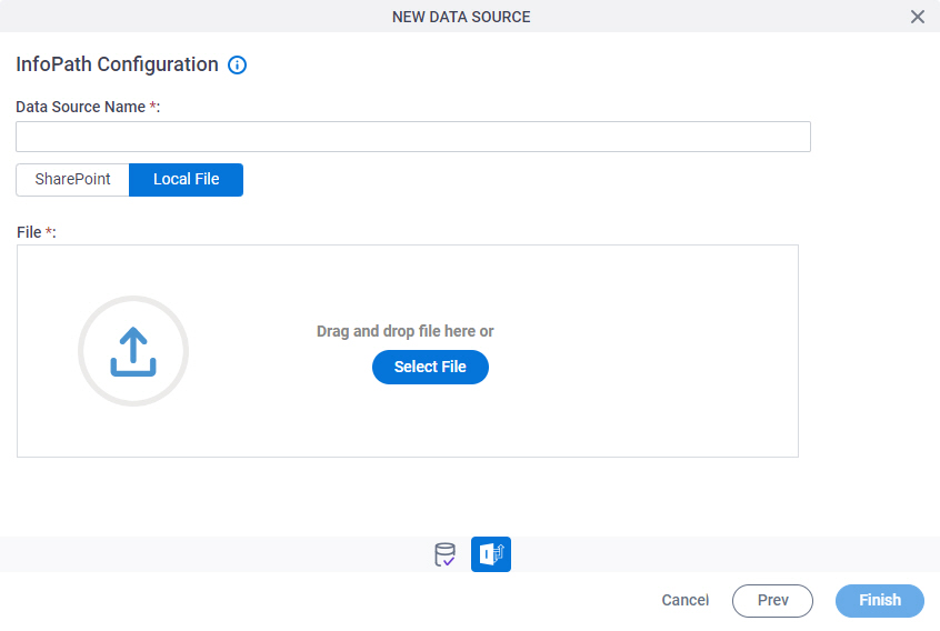 InfoPath Configuration Local File tab