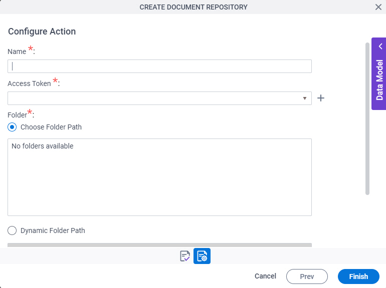 Google Drive Create Document Repository screen