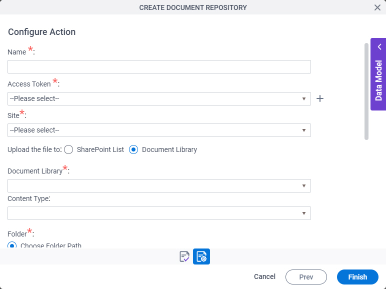 SharePoint Create Document Repository screen