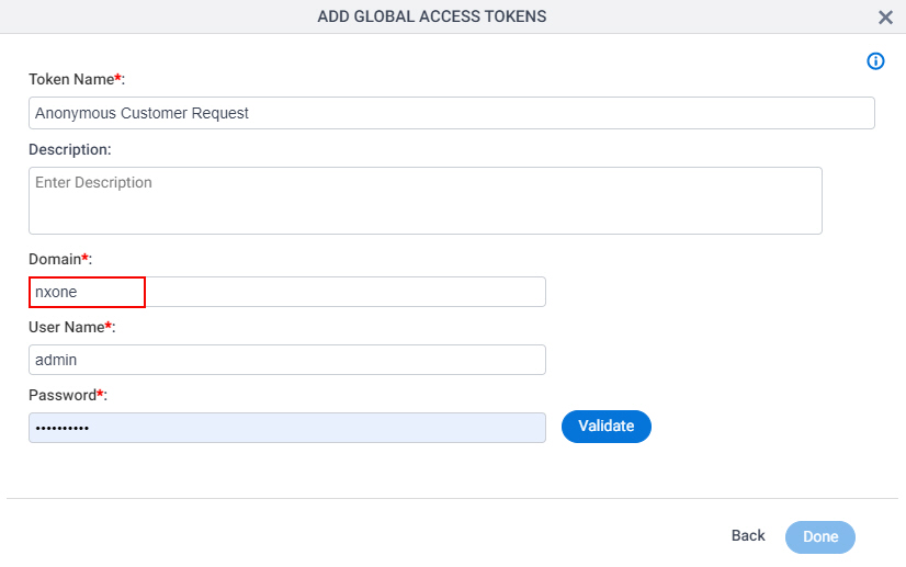 Global Access Tokens Domain