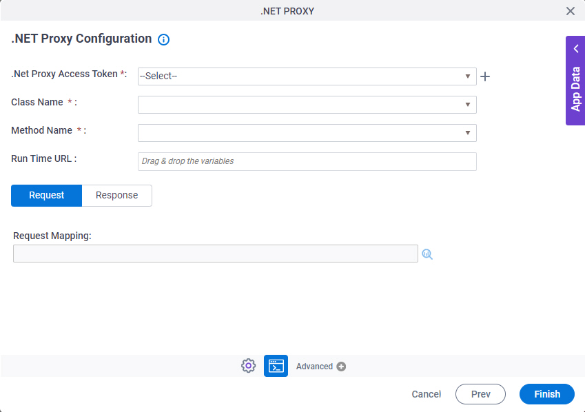 Dot NET Proxy Configuration screen