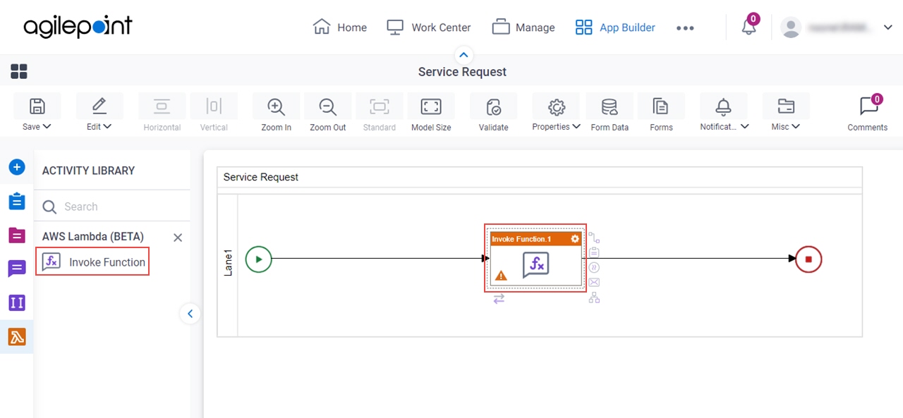 Invoke Function (AWS Lambda) Activity