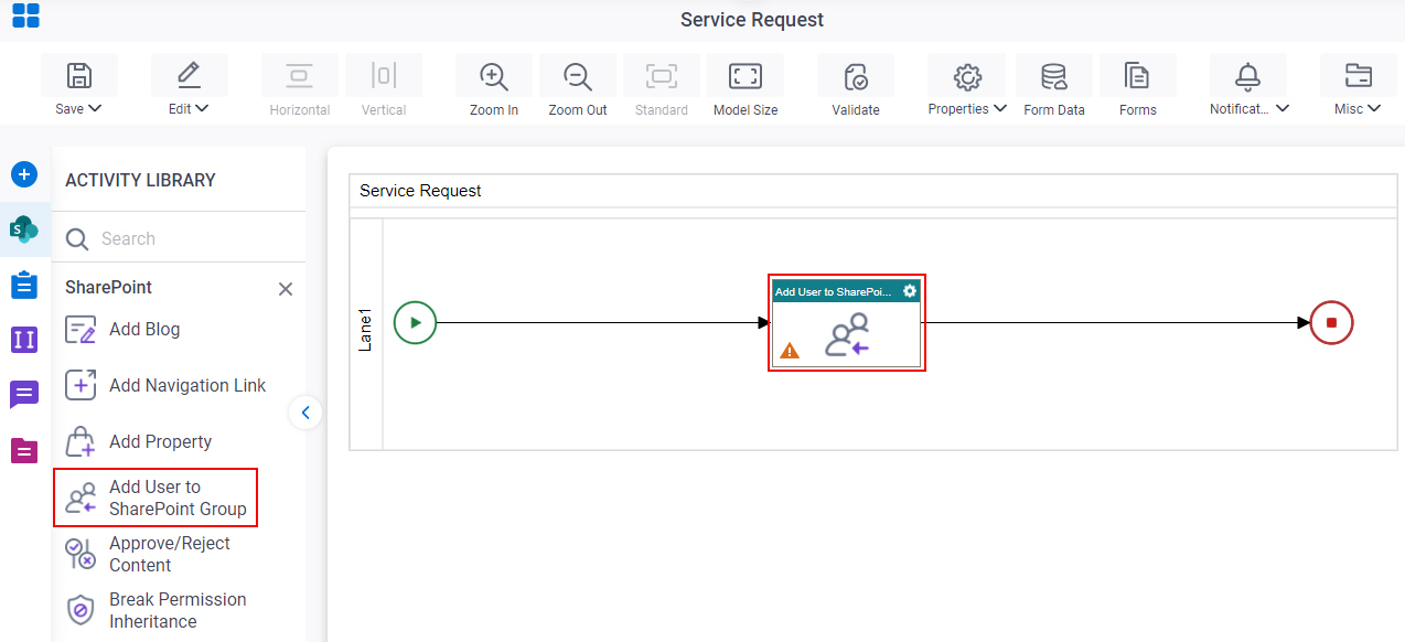 Add User to SharePoint Group activity