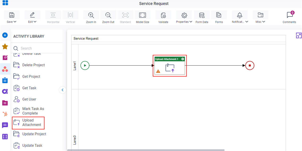 Drag Upload Attachment activity