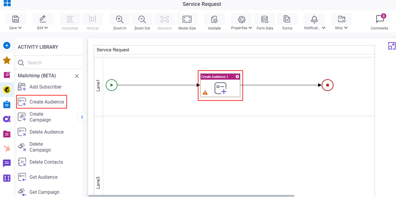 Drag Create Audience activity