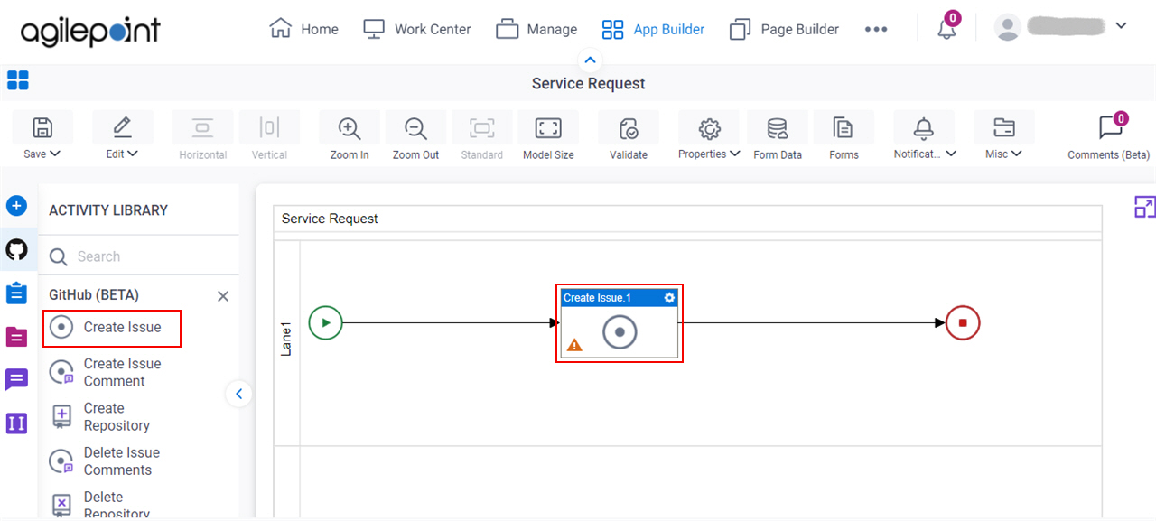 Drag Create Issue activity