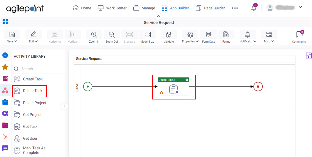 Drag Delete Task activity