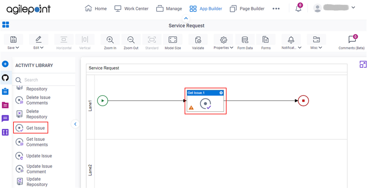 Drag Get Issue activity